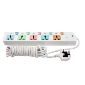 Many 3/2 Pin 5 Port White Power Strip # MTS-158 5 Meter