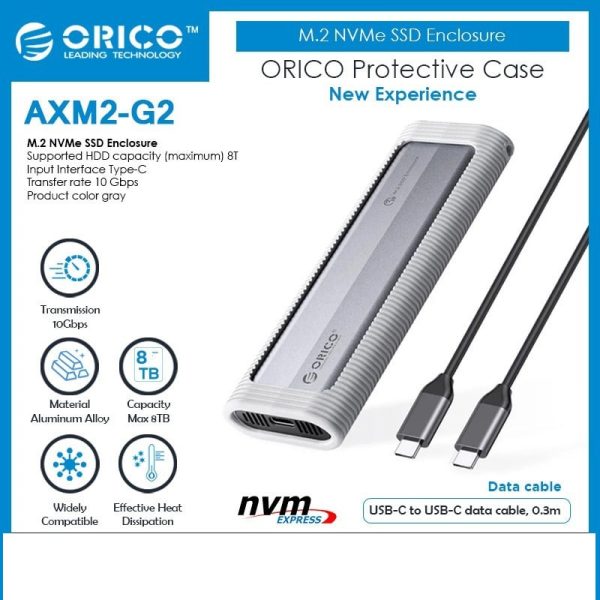 Orico AXM2S-G2-GY M.2 Nvme Type-C SSD Enclosure - Image 3