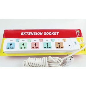 Many 3/2 Pin 5 Port White Power Strip # MTS-158 3 Meter