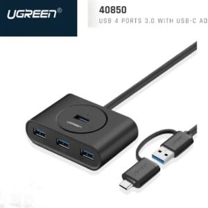 Ugreen 4 Port USB 3.0 Hub With Type-C Adapter 40850