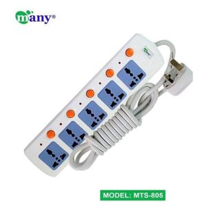 Many 5 Port 3 Pin Multiplug 3 Meter Cable MTS-805